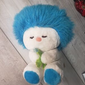 Vintage Dakin Frou Frou Fun Farm Friends Blue Hair Plush Toy Stuffed Animal